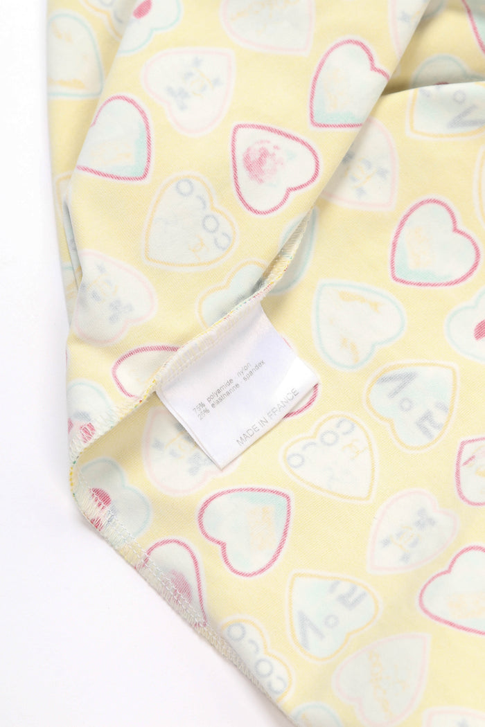 2000s Chanel Yellow Valentines Shift Dress FR 38( UK10)