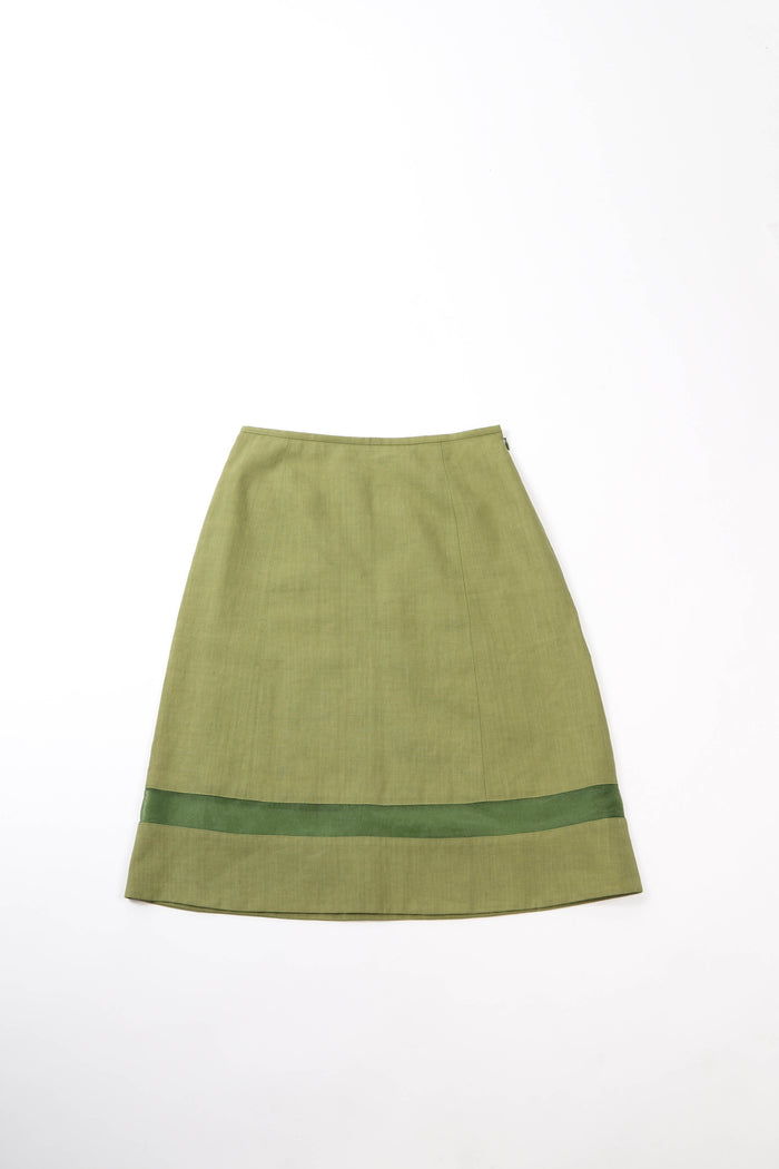Vintage Givenchy Green Mesh Insert Blouse and Skirt Set (UK 8)