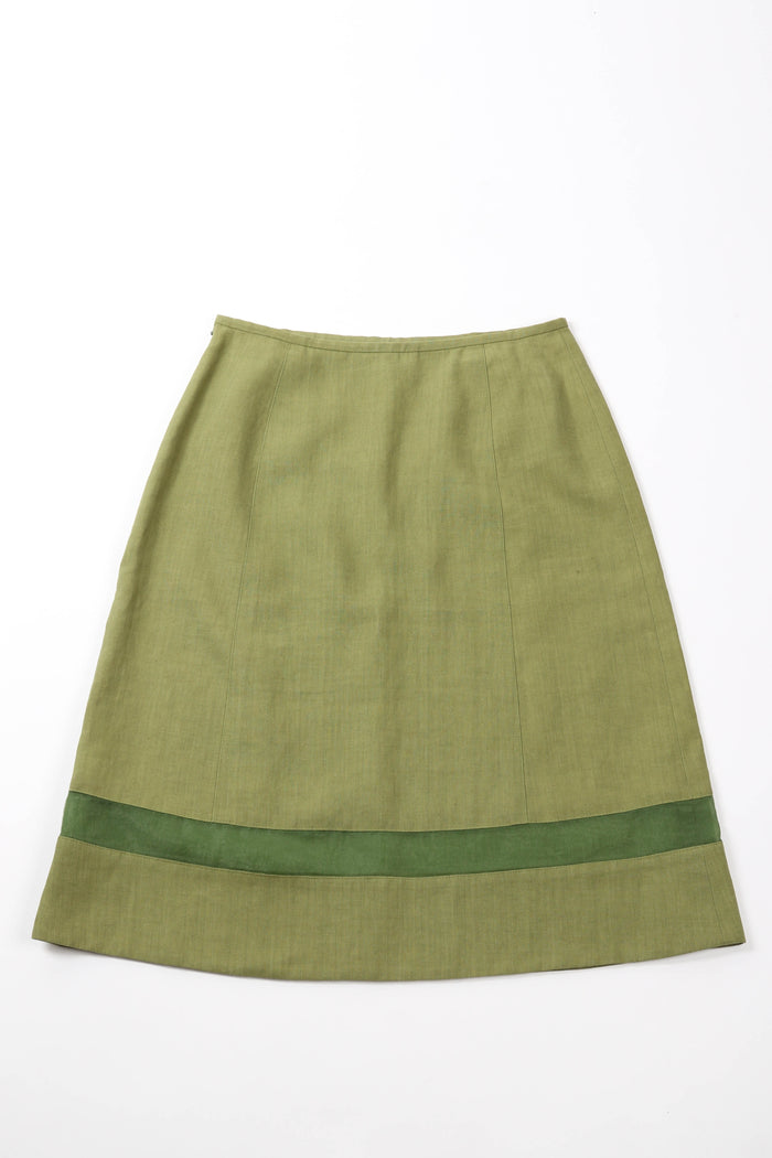 Vintage Givenchy Green Mesh Insert Blouse and Skirt Set (UK 8)