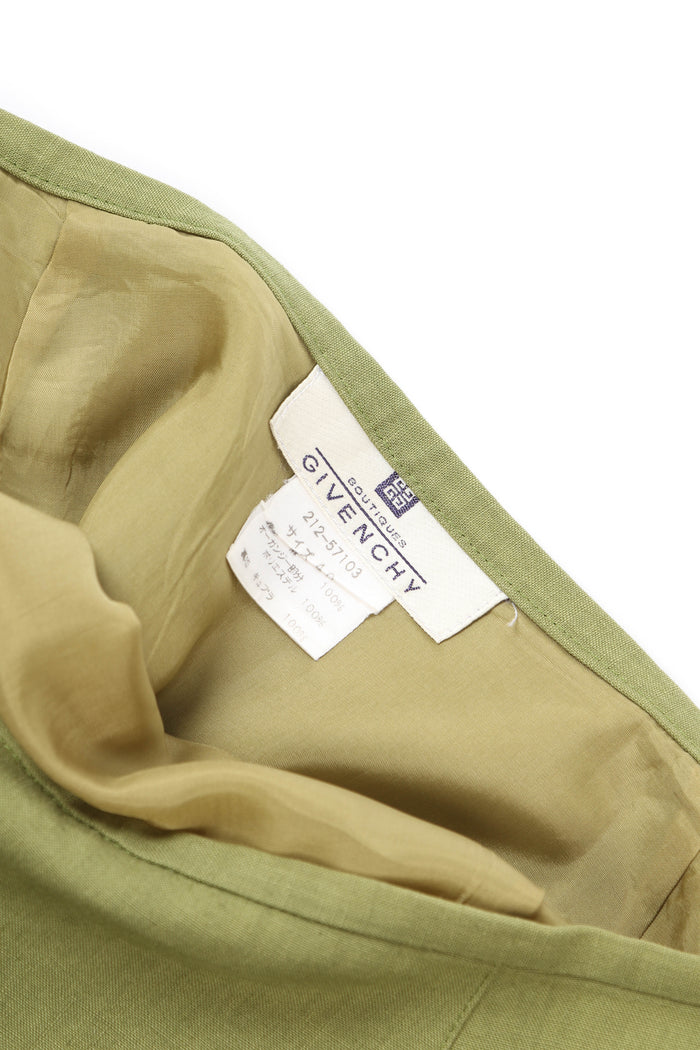 Vintage Givenchy Green Mesh Insert Blouse and Skirt Set (UK 8)