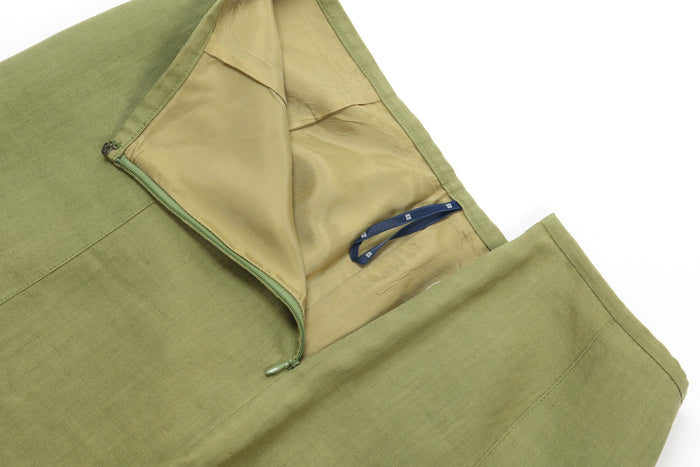 Vintage Givenchy Green Mesh Insert Blouse and Skirt Set (UK 8)