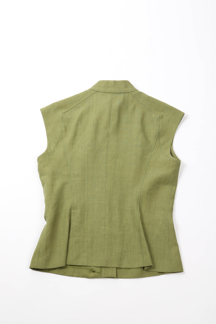 Vintage Givenchy Green Mesh Insert Blouse and Skirt Set (UK 8)
