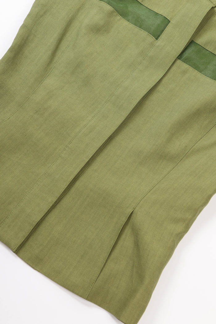 Vintage Givenchy Green Mesh Insert Blouse and Skirt Set (UK 8)