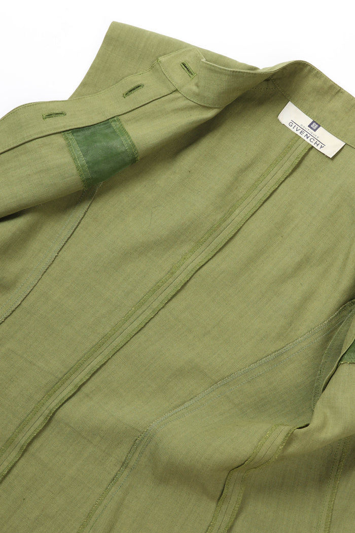 Vintage Givenchy Green Mesh Insert Blouse and Skirt Set (UK 8)