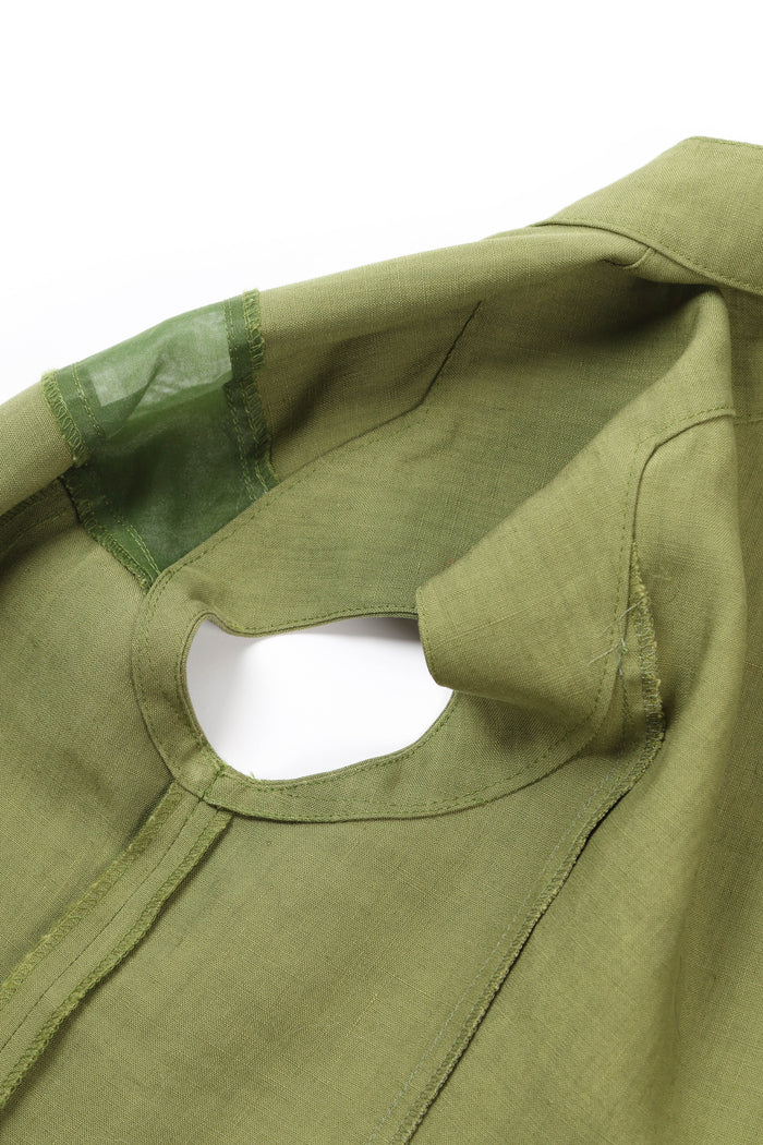 Vintage Givenchy Green Mesh Insert Blouse and Skirt Set (UK 8)