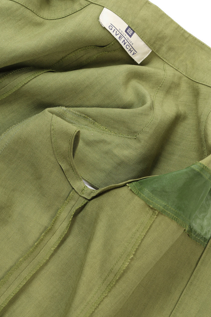 Vintage Givenchy Green Mesh Insert Blouse and Skirt Set (UK 8)
