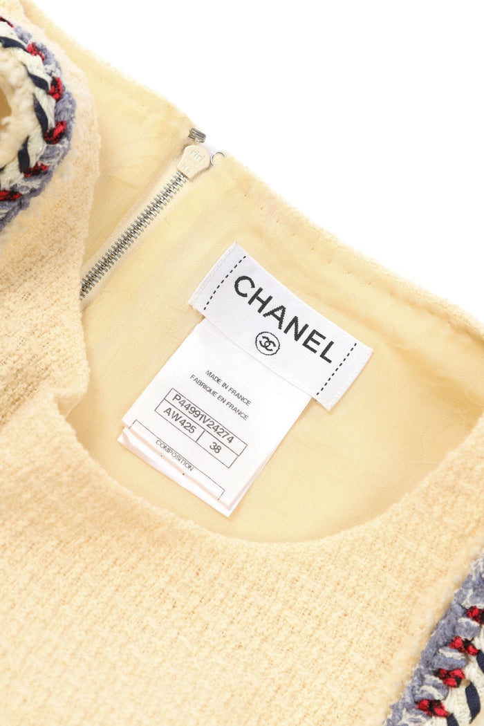 Chanel Cream Tweed Vest Top FR 38 (UK 10)