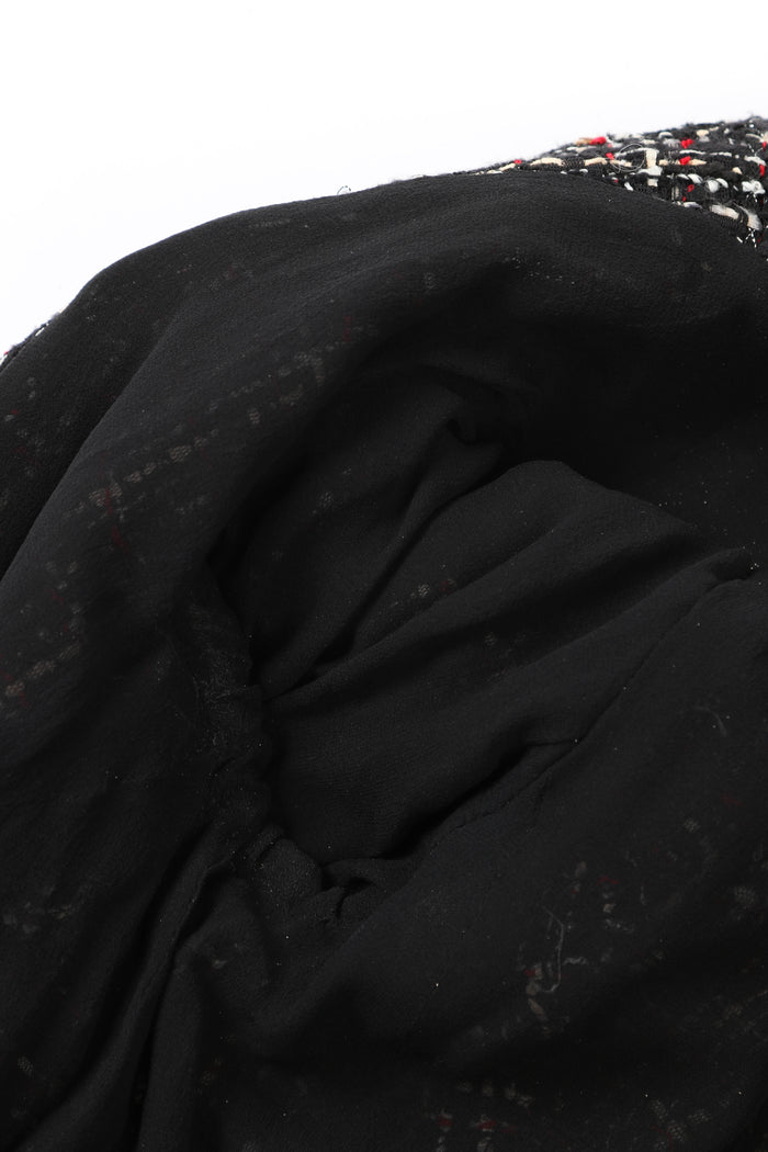2000s Chanel Black Ribbon Tweed Blazer and Skirt Set FR38 ( UK10)