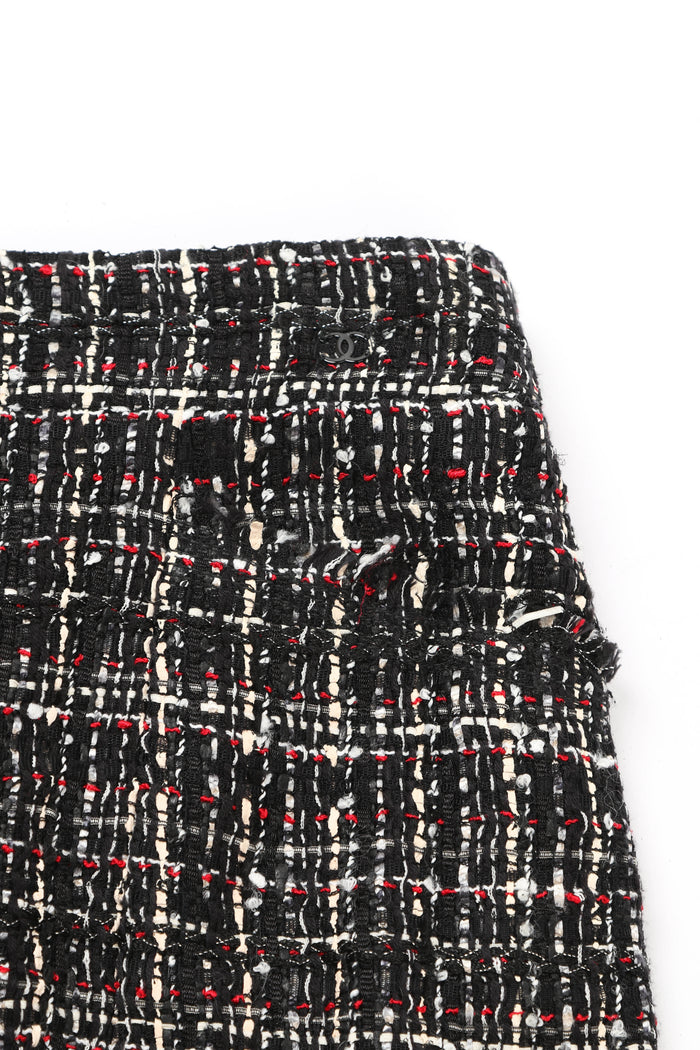 2000s Chanel Black Ribbon Tweed Blazer and Skirt Set FR38 ( UK10)