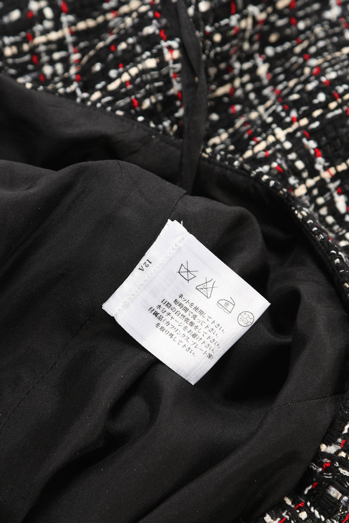 2000s Chanel Black Ribbon Tweed Blazer and Skirt Set FR38 ( UK10)