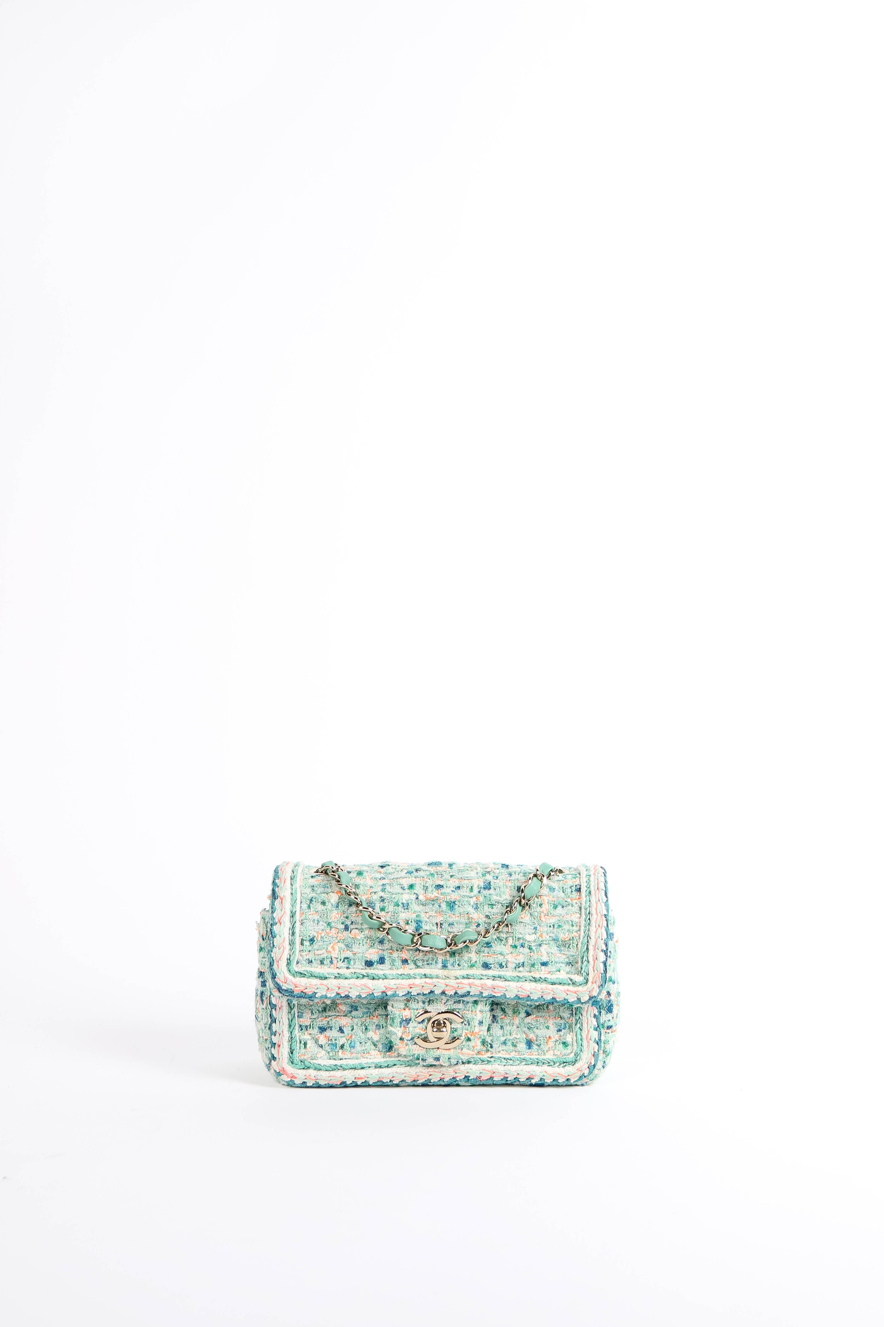 2010s Chanel Multicoloured Tweed Mini Rectangular Single Flap Bag
