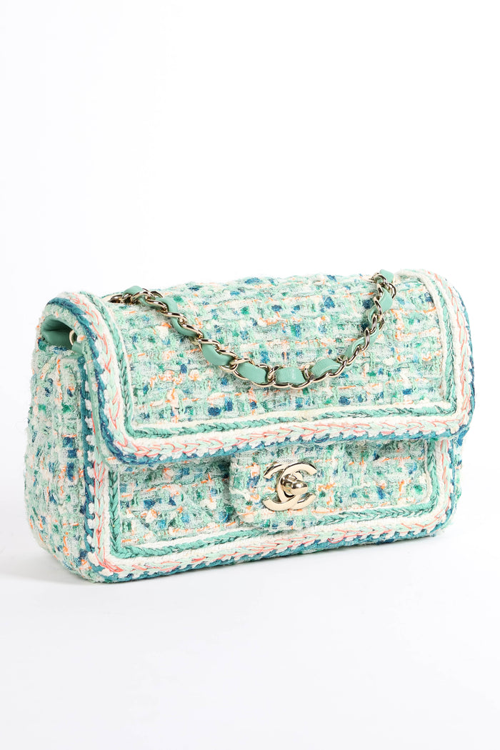 2010s Chanel Multicoloured Tweed Mini Rectangular Single Flap Bag