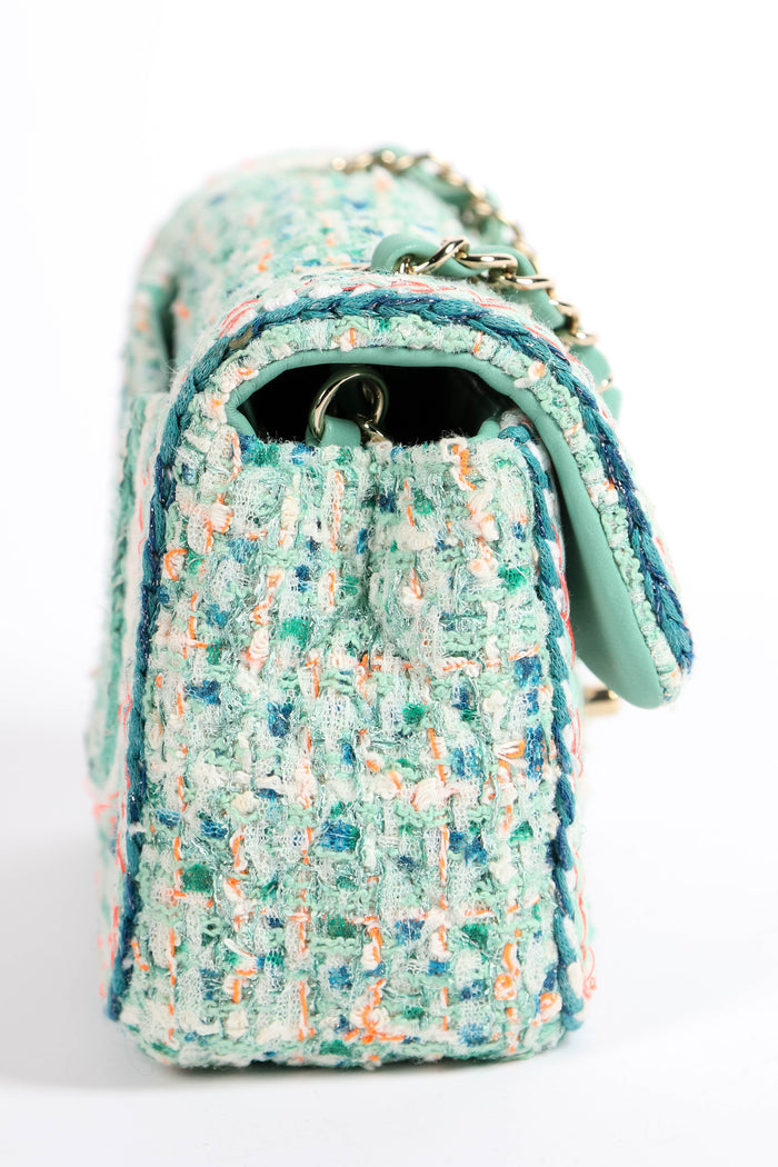 2010s Chanel Multicoloured Tweed Mini Rectangular Single Flap Bag