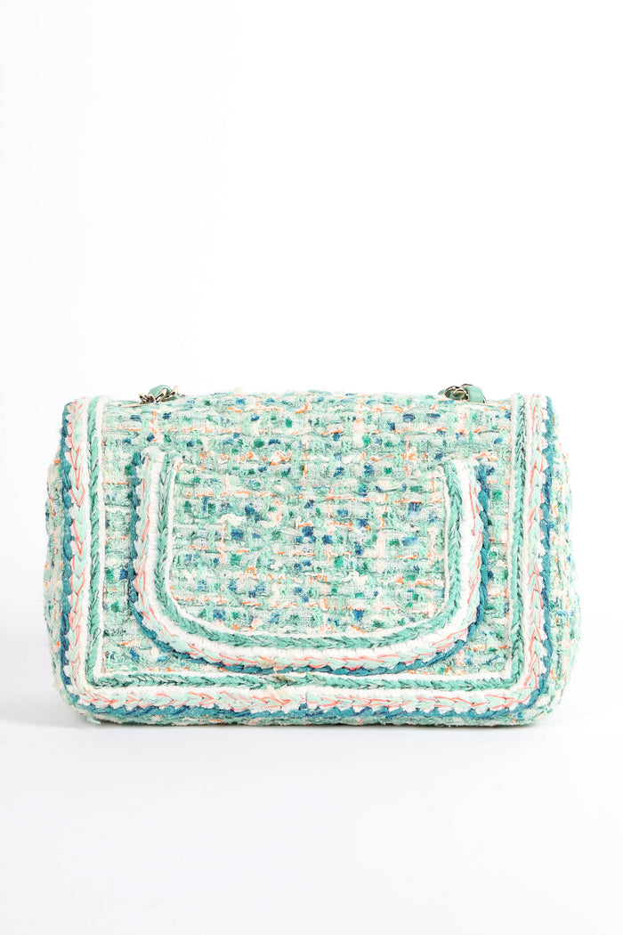 2010s Chanel Multicoloured Tweed Mini Rectangular Single Flap Bag