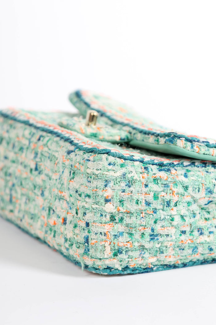2010s Chanel Multicoloured Tweed Mini Rectangular Single Flap Bag