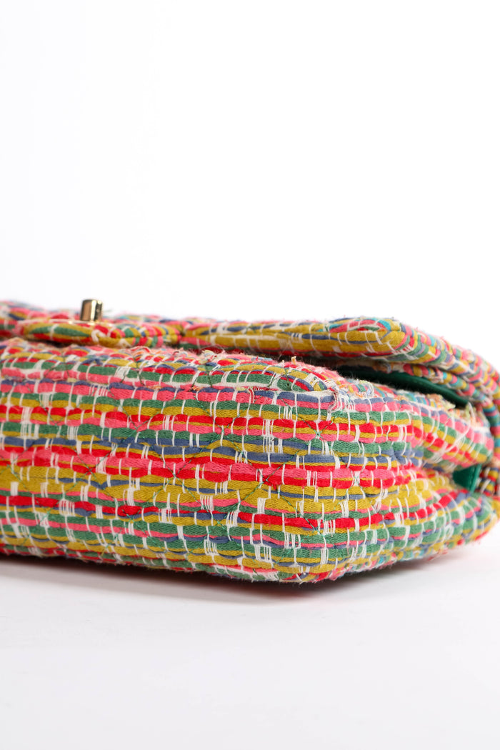 2010s Chanel Multicoloured Tweed Medium Double Flap Shoulder Bag
