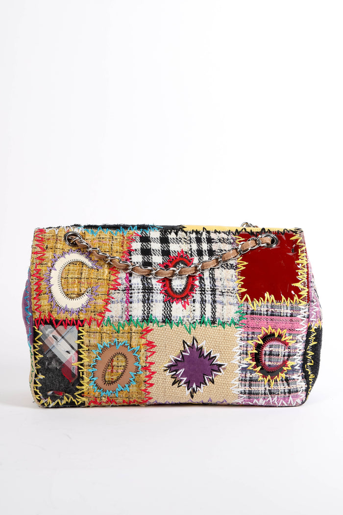 RARE 2000s Chanel Patchwork Jumbo Single Flap Shoulder Bag
