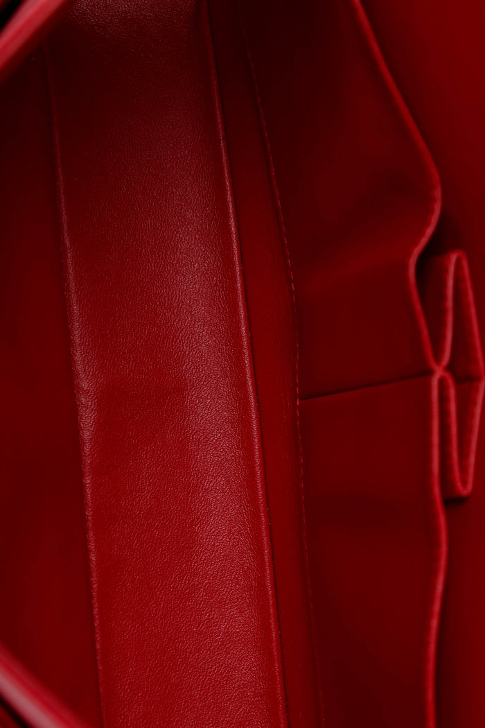 2010s Chanel Red Patent Leather Medium Double Flap Shoulder Bag