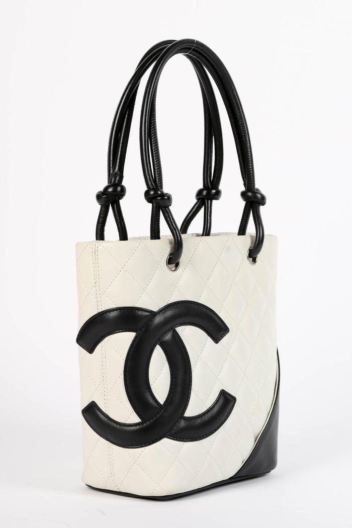 2000s Chanel White Rue Cambon Small Bucket Bag