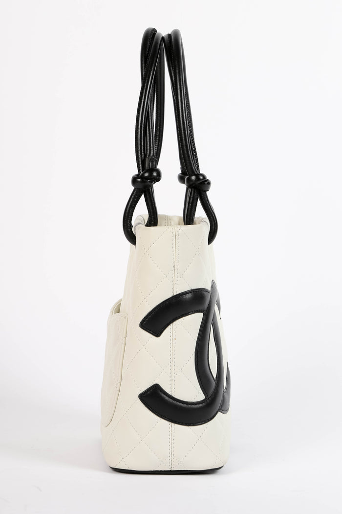 2000s Chanel White Rue Cambon Small Bucket Bag