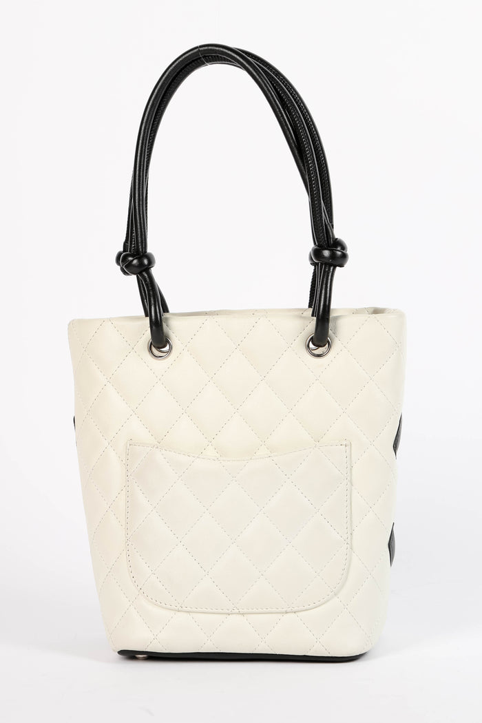 2000s Chanel White Rue Cambon Small Bucket Bag