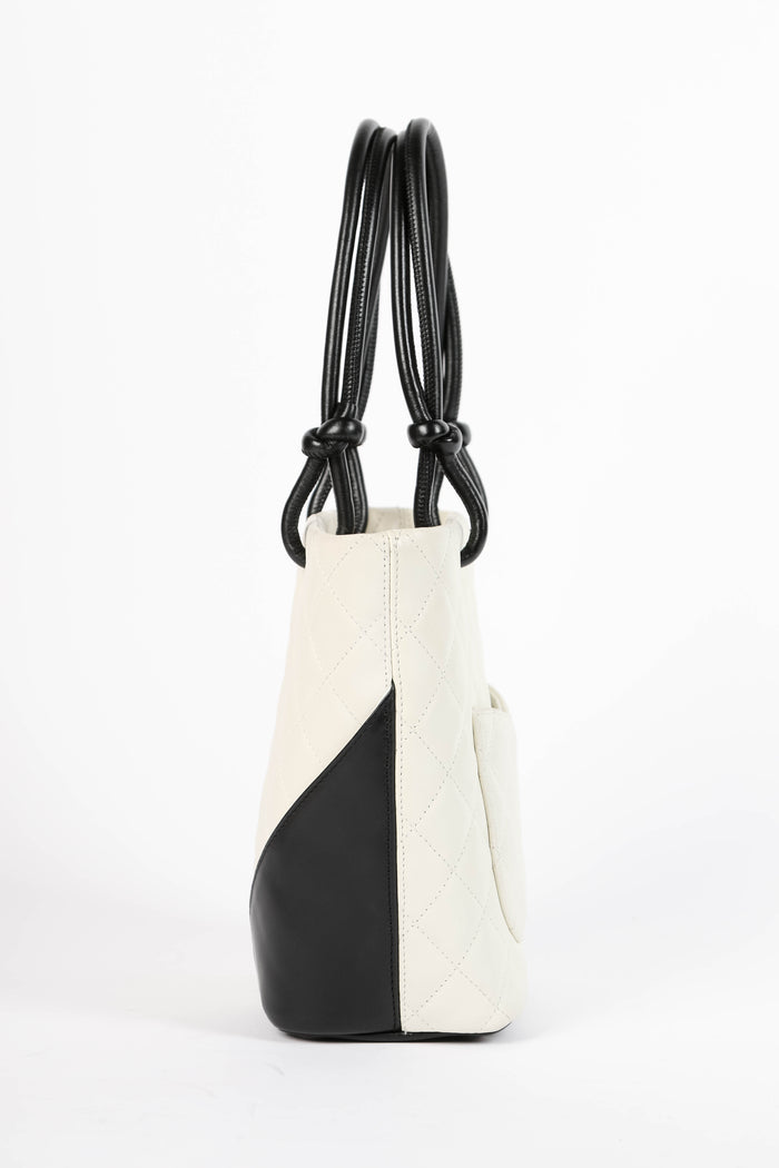 2000s Chanel White Rue Cambon Small Bucket Bag