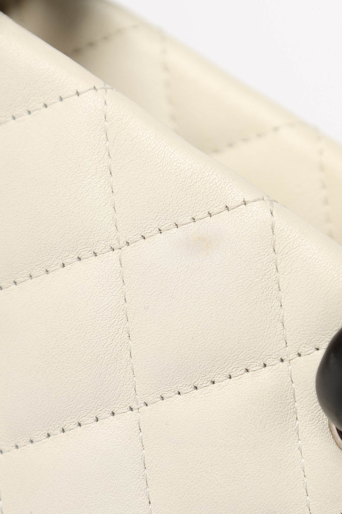 2000s Chanel White Rue Cambon Small Bucket Bag