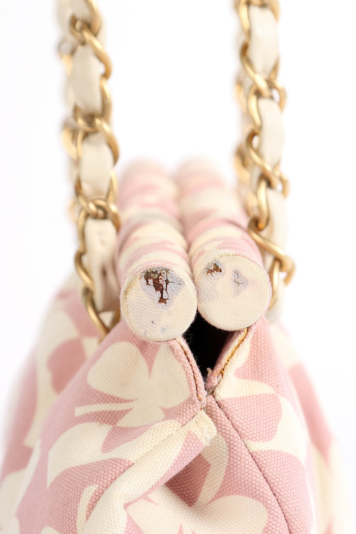 2000s Chanel Pink Clover Canvas Shoulder Bag