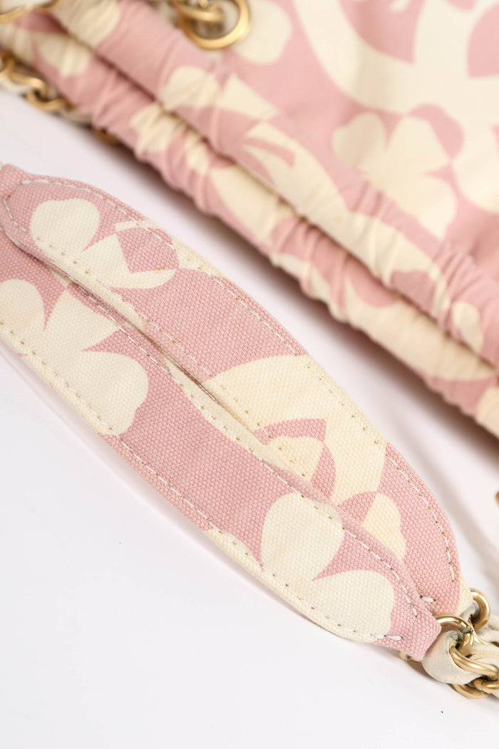 2000s Chanel Pink Clover Canvas Shoulder Bag