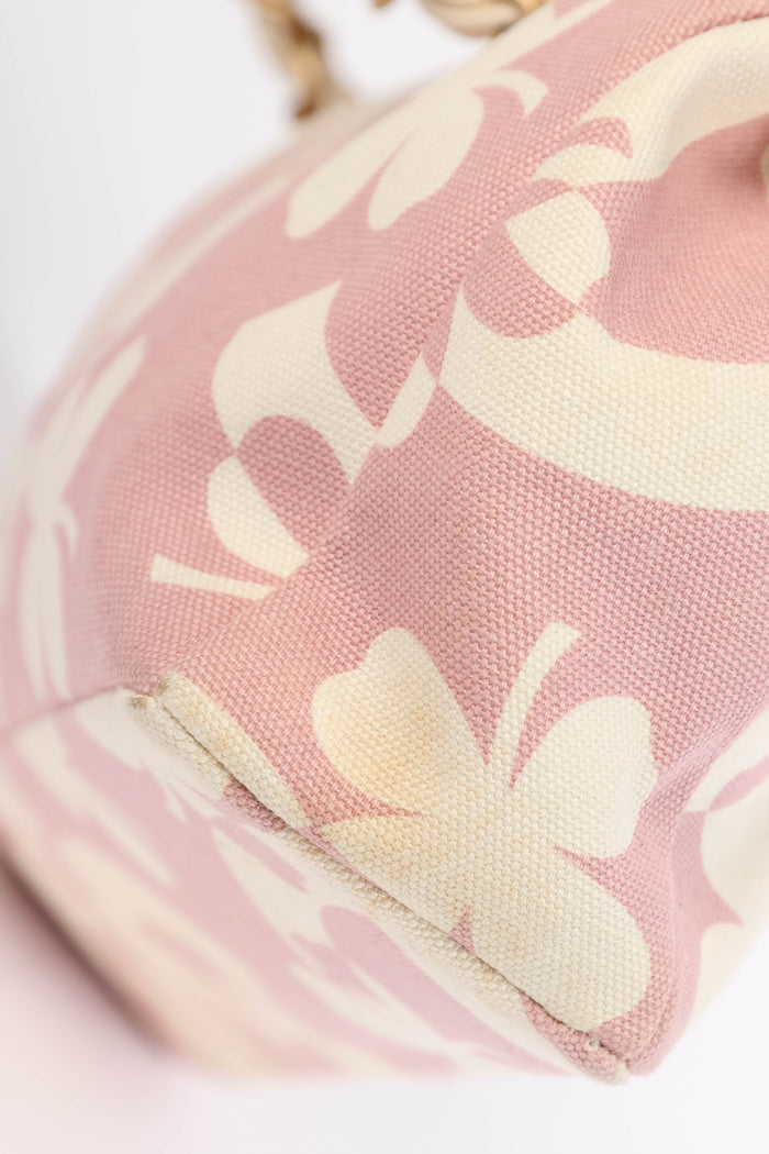 2000s Chanel Pink Clover Canvas Shoulder Bag