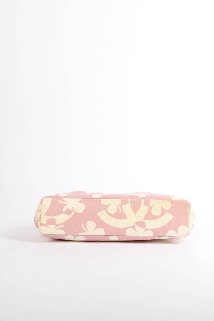 2000s Chanel Pink Clover Canvas Shoulder Bag