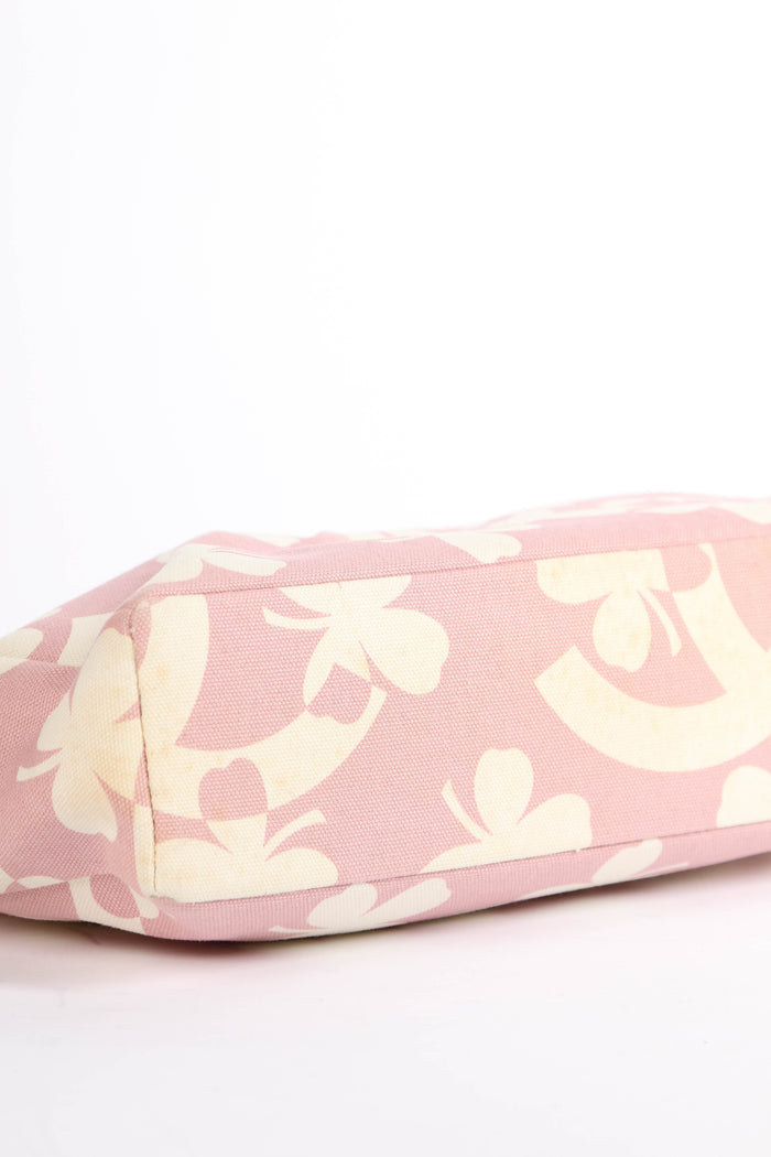 2000s Chanel Pink Clover Canvas Shoulder Bag