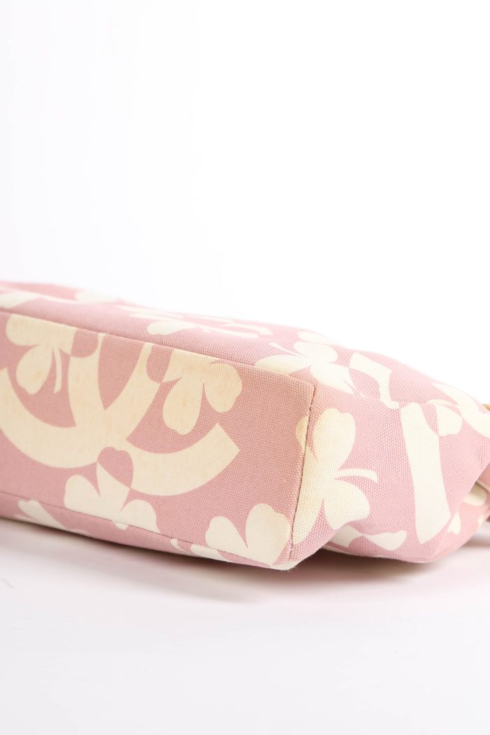2000s Chanel Pink Clover Canvas Shoulder Bag
