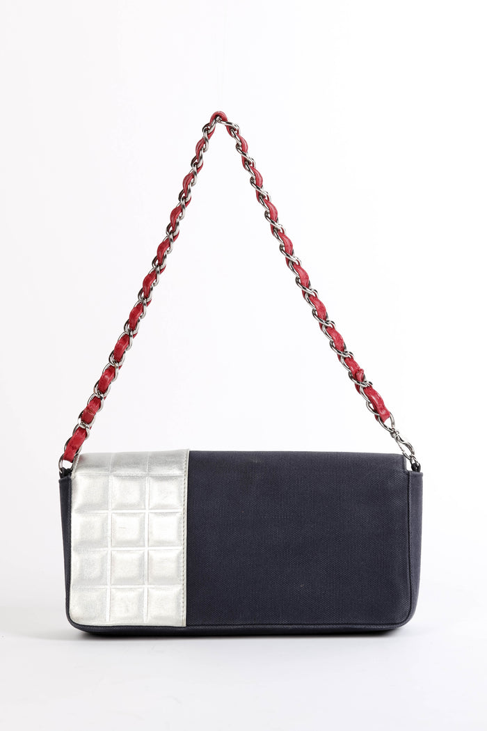 2000s Chanel No.5 Chocolate Bar Shoulder Bag