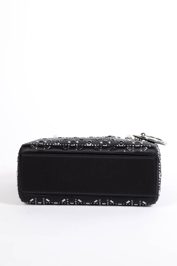 RARE 2022 Christian Dior Midnight Blue Crystal Embellished Mini Lady Dior