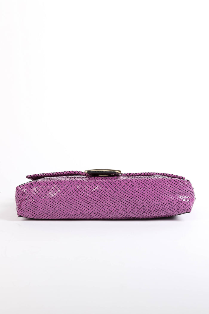 RARE Vintage Fendi Purple Snakeskin Baguette Shoulder Bag