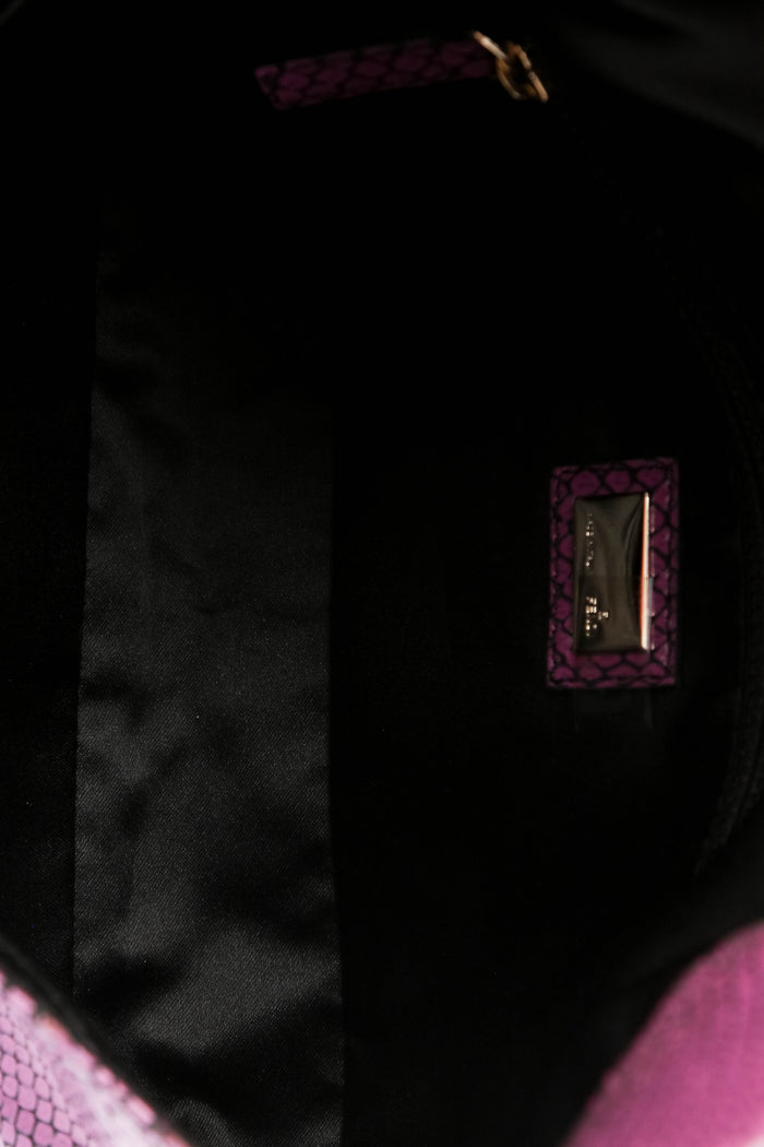 RARE Vintage Fendi Purple Snakeskin Baguette Shoulder Bag