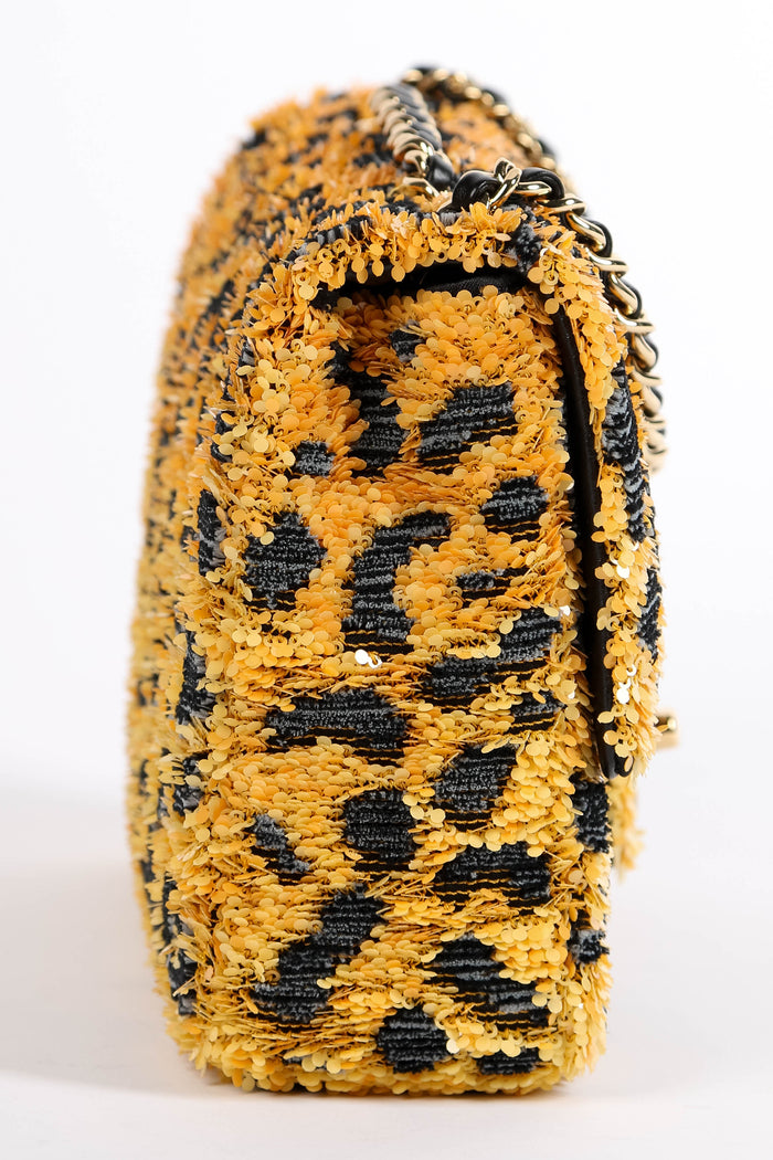 RARE Chanel Métiers d'art 2026 Leopard Print Sequin Mini Rectangular Flap Bag