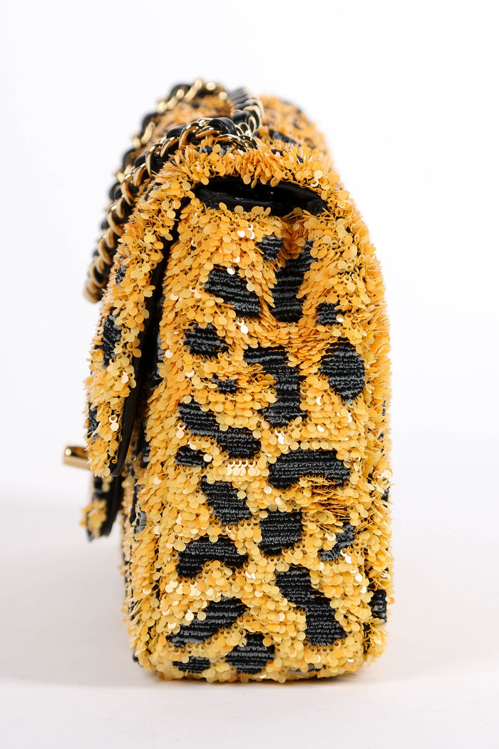 RARE Chanel Métiers d'art 2026 Leopard Print Sequin Mini Rectangular Flap Bag
