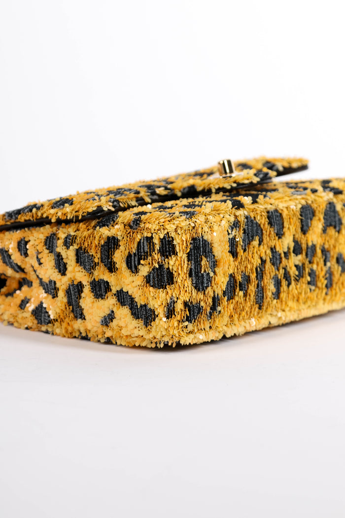 RARE Chanel Métiers d'art 2026 Leopard Print Sequin Mini Rectangular Flap Bag
