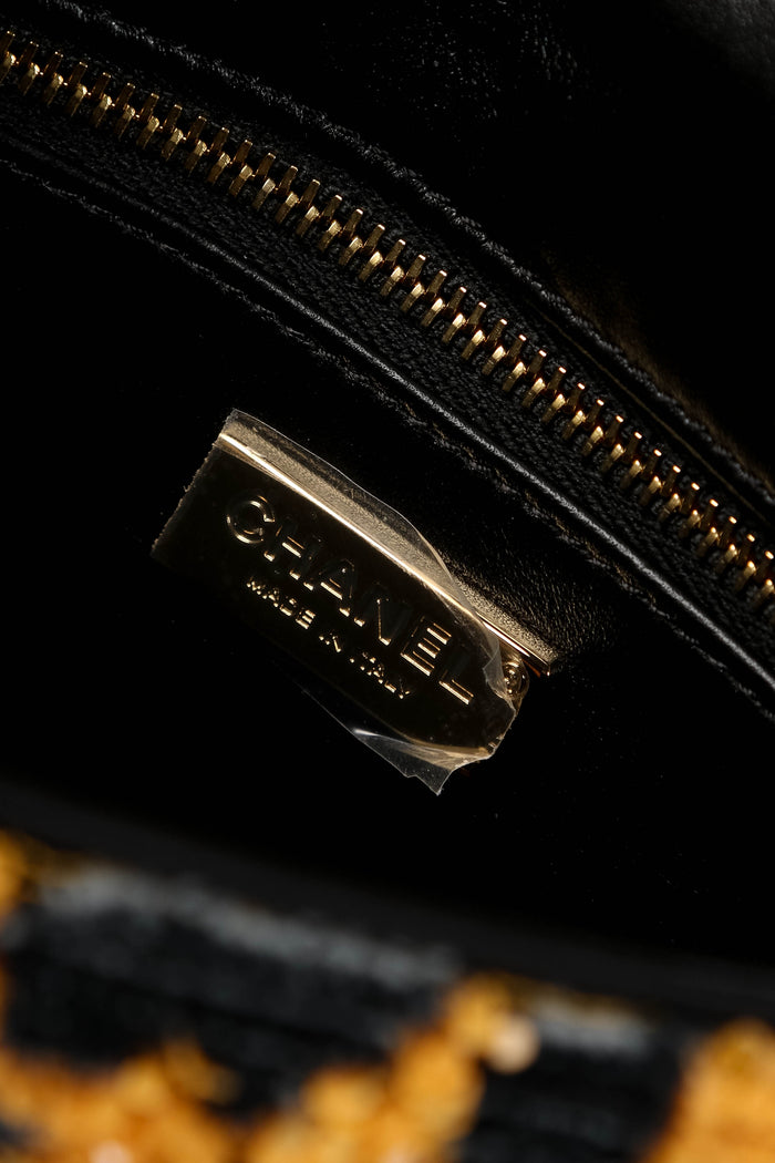 RARE Chanel Métiers d'art 2026 Leopard Print Sequin Mini Rectangular Flap Bag