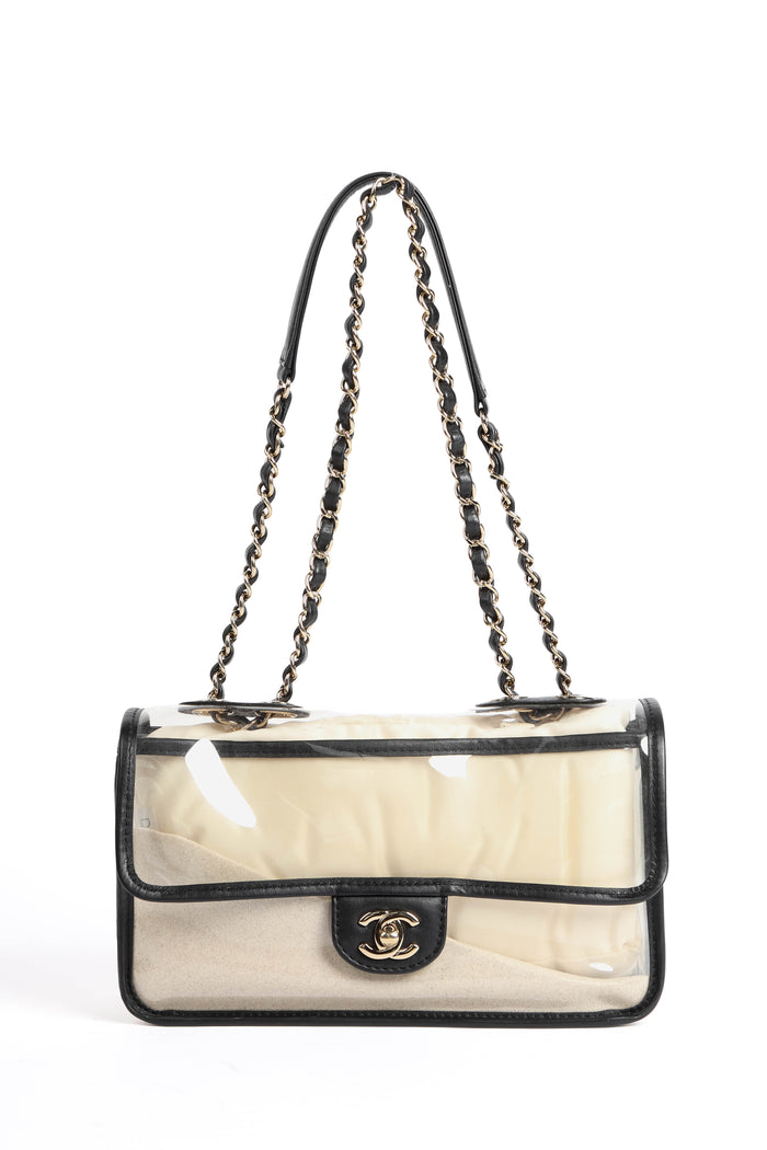 SUPER RARE 2019 Chanel Sand By The Sea PVC Flap Bag