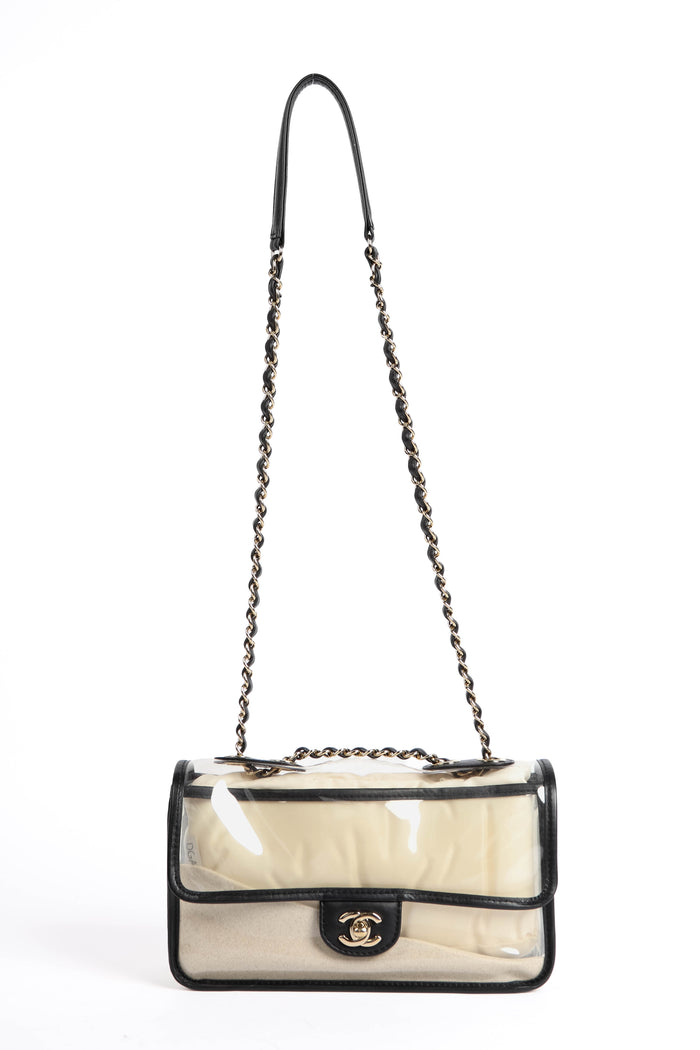 SUPER RARE 2019 Chanel Sand By The Sea PVC Flap Bag