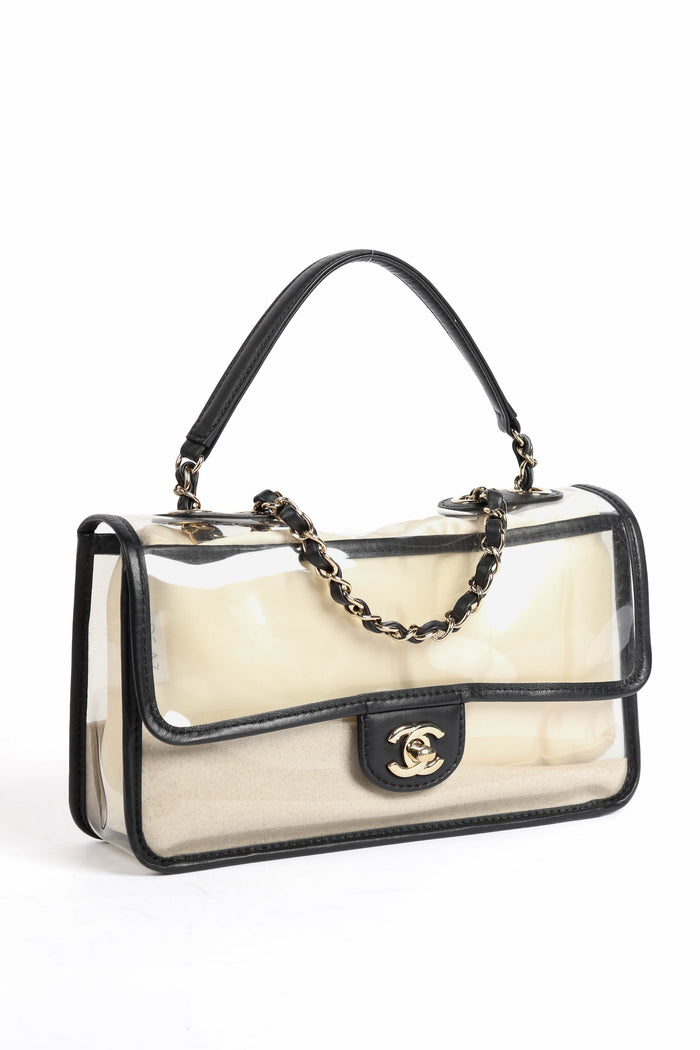 SUPER RARE 2019 Chanel Sand By The Sea PVC Flap Bag