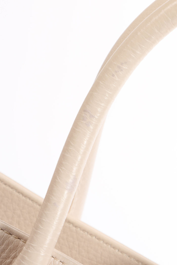 2010s Chanel Cream Leather Small Executive Shopper Tote Bag