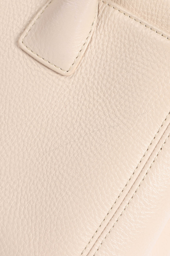 2010s Chanel Cream Leather Small Executive Shopper Tote Bag
