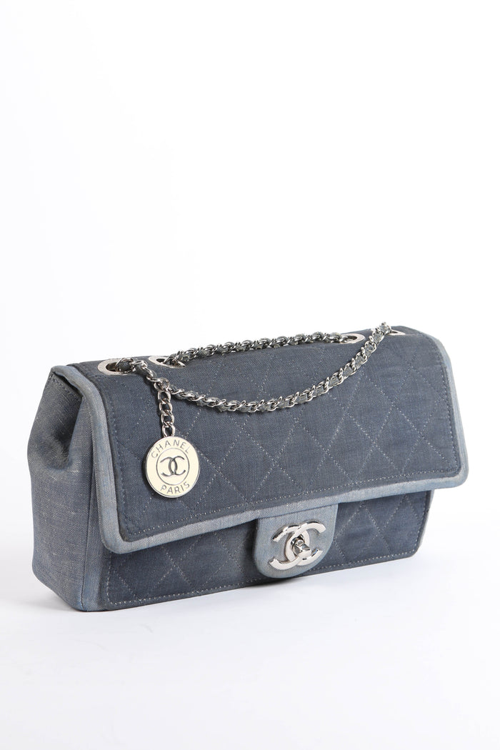 2010s Chanel Denim Medallion Single Flap Shoulder Bag