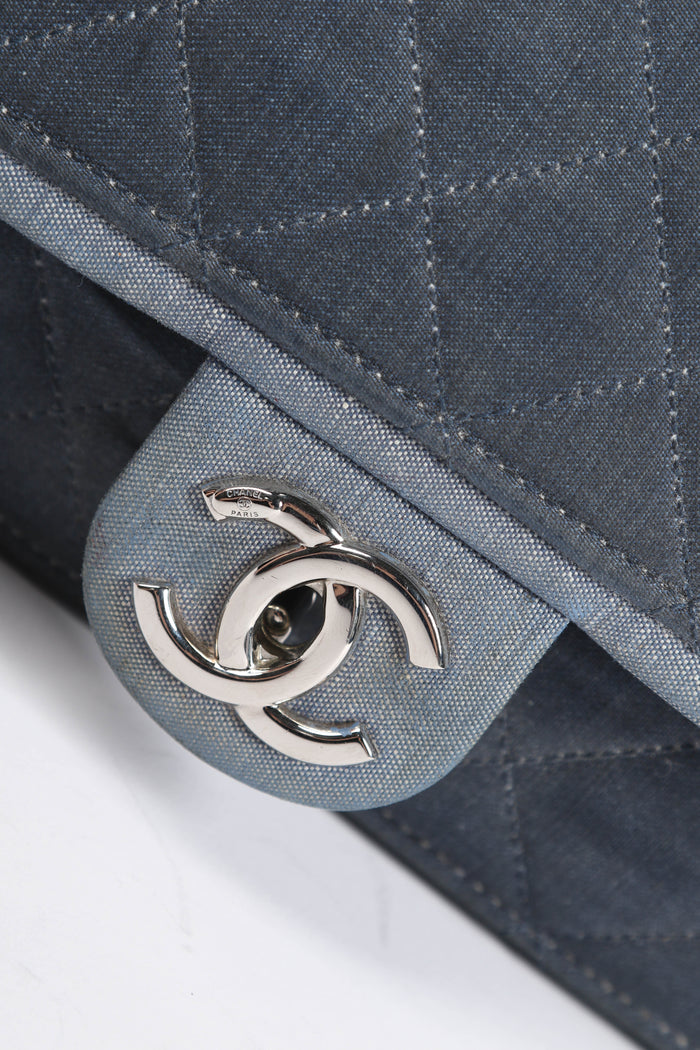 2010s Chanel Denim Medallion Single Flap Shoulder Bag