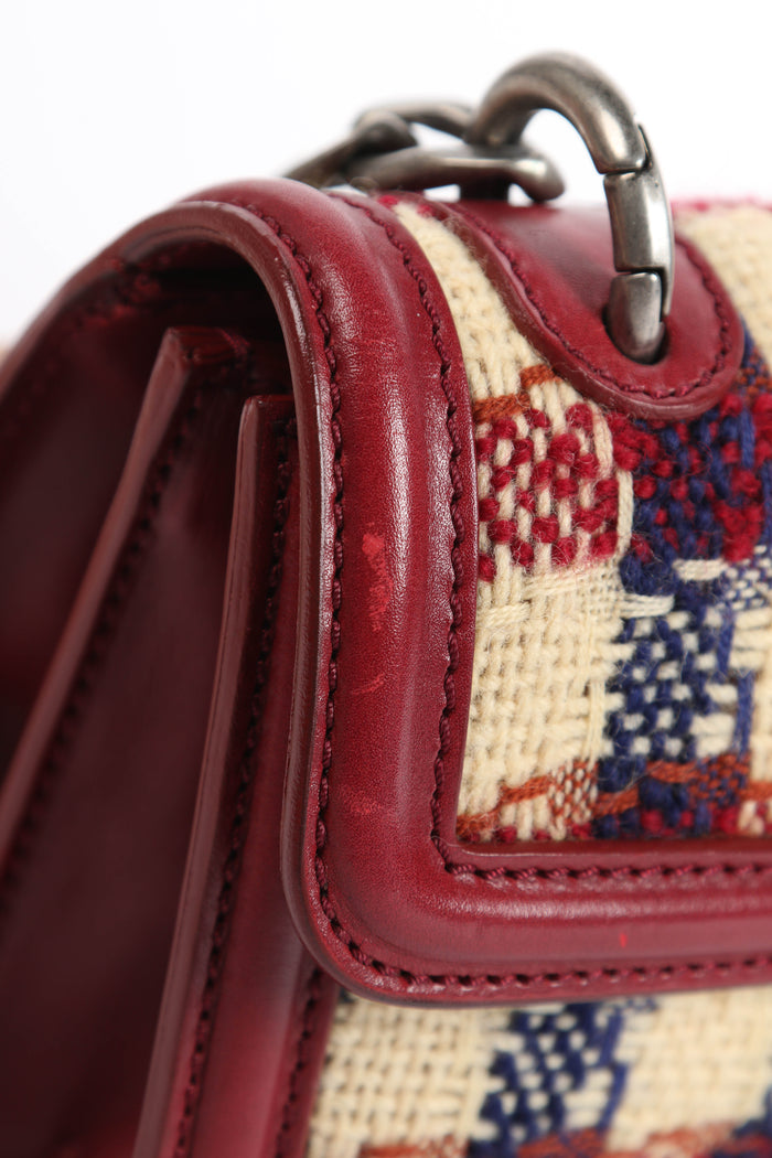 2000s Chanel Tweed Accordion Flap Shoulder Bag