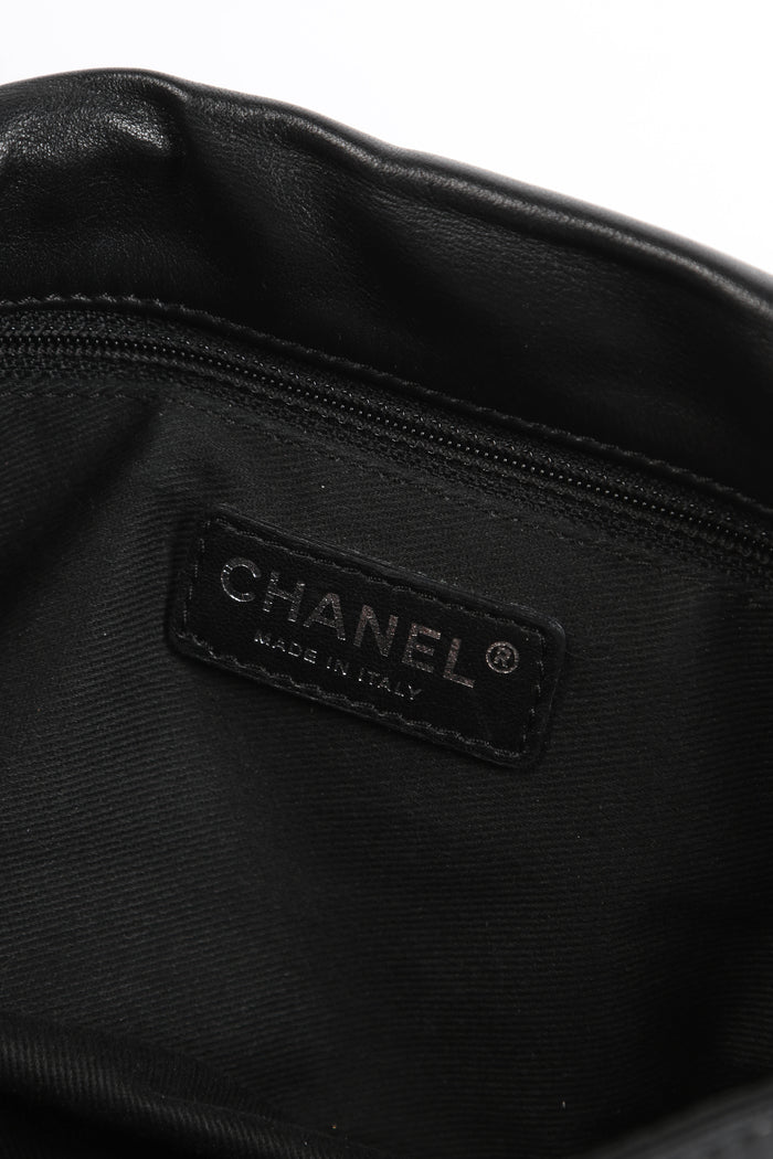 2000s Chanel Black Lambskin Leather Ultimate Stitch Single Flap Shoulder Bag